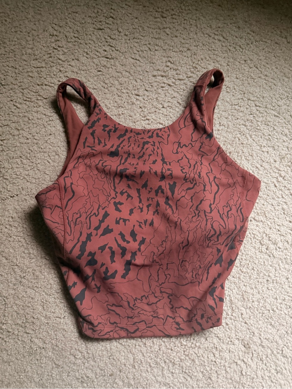 lululemon athletica Rust Brown Printed Crop Tank